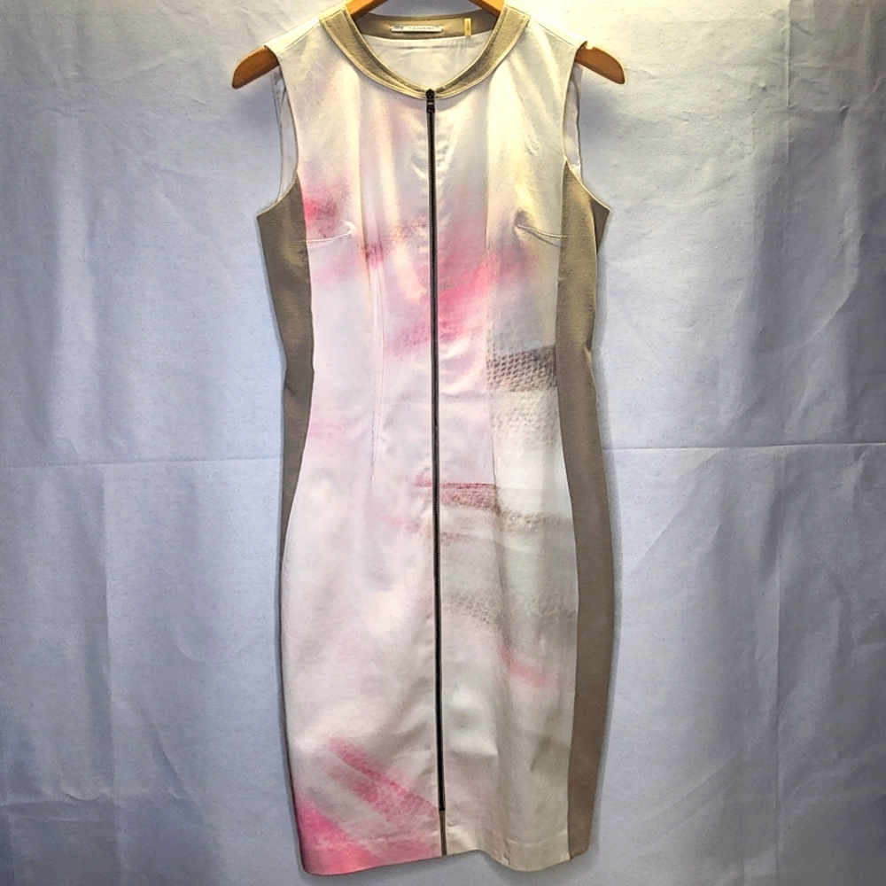 Tahari Pink Sheath Embellished Bustier Dress
